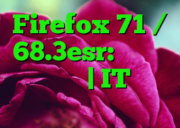 Firefox 71 / 68.3esr: موضوعات بروزرسانی | IT متولد شده است